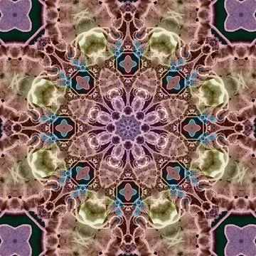 Seamless abstract square pattern. Symmetrical round pattern. Author's pattern Stock Illustration