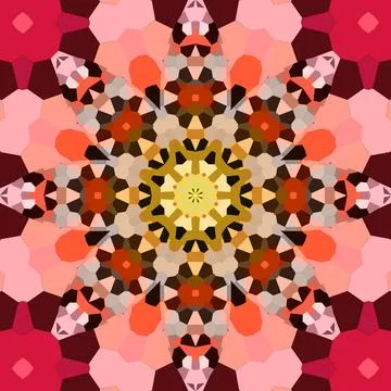 Seamless abstract square pattern. Symmetrical round pattern. Author's pattern Illustrazione stock