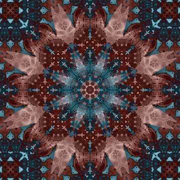 Seamless abstract square pattern. Symmetrical round pattern. Author's pattern Stock Illustration