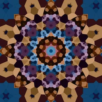 Seamless abstract square pattern. Symmetrical round pattern. Author's pattern Illustrazione stock