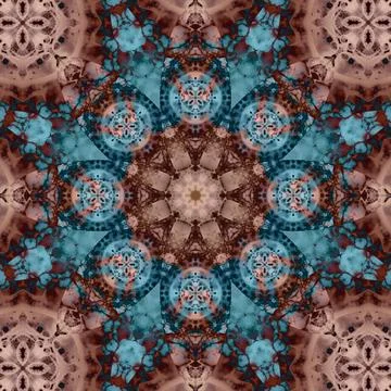 Seamless abstract square pattern. Symmetrical round pattern. Author's pattern 스톡 일러스트