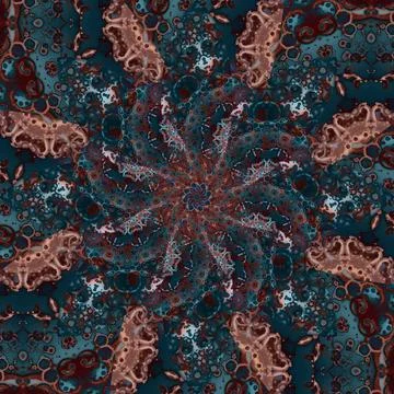 Seamless abstract square pattern. Symmetrical round pattern. Author's pattern Stock Illustration