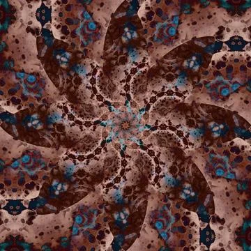 Seamless abstract square pattern. Symmetrical round pattern. Author's pattern Stock Illustration