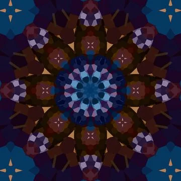 Seamless abstract square pattern. Symmetrical round pattern. Author's pattern Stock Illustration