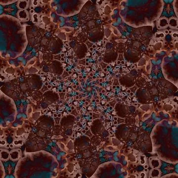 Seamless abstract square pattern. Symmetrical round pattern. Author's pattern Stock Illustration