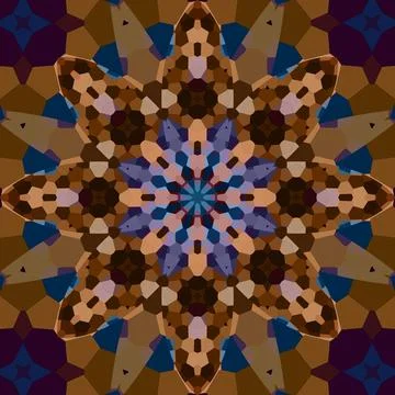 Seamless abstract square pattern. Symmetrical round pattern. Author's pattern Illustrazione stock