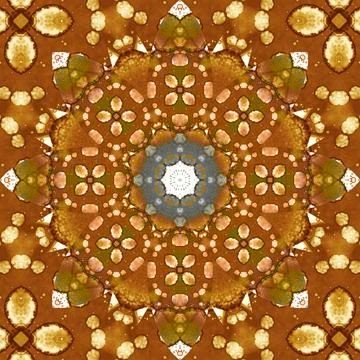 Seamless abstract square pattern. Symmetrical round pattern. Author's pattern Stock Illustration