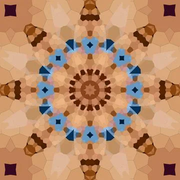 Seamless abstract square pattern. Symmetrical round pattern. Author's pattern Stock Illustration