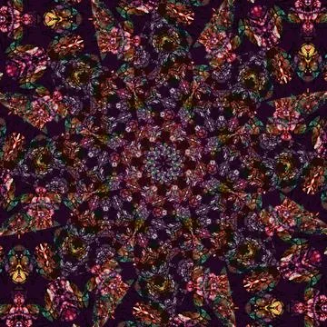 Seamless abstract square pattern. Symmetrical round pattern. Author's pattern Illustrazione stock