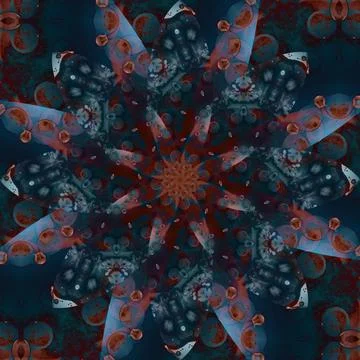 Seamless abstract square pattern. Symmetrical round pattern. Author's pattern Stock Illustration
