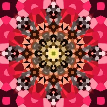 Seamless abstract square pattern. Symmetrical round pattern. Author's pattern Stock Illustration