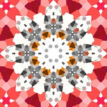 Seamless abstract square pattern. Symmetrical round pattern. Author's pattern Stock Illustration