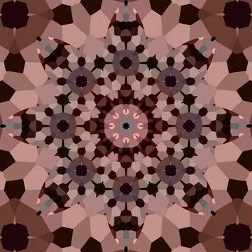 Seamless abstract square pattern. Symmetrical round pattern. Author's pattern Stock Illustration