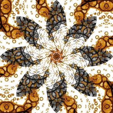 Seamless abstract square pattern. Symmetrical round pattern. Author's pattern Stock Illustration