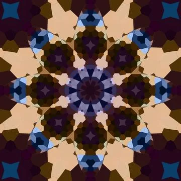 Seamless abstract square pattern. Symmetrical round pattern. Author's pattern Stock Illustration
