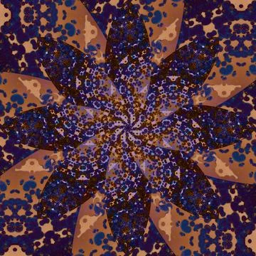 Seamless abstract square pattern. Symmetrical round pattern. Author's pattern Illustrazione stock