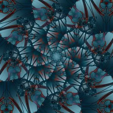 Seamless abstract square pattern. Symmetrical round pattern. Author's pattern Illustrazione stock