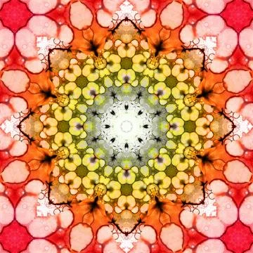 Seamless abstract square pattern. Symmetrical round pattern. Author's pattern Stock Illustration