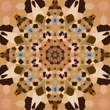 Seamless abstract square pattern. Symmetrical round pattern. Author's pattern Stock Illustration