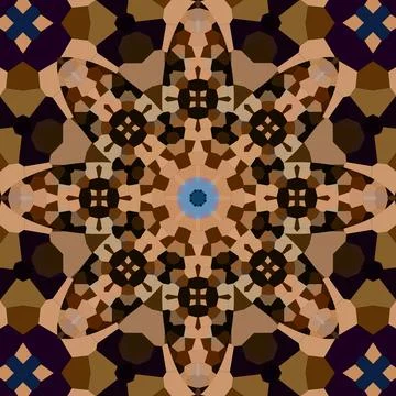 Seamless abstract square pattern. Symmetrical round pattern. Author's pattern Stock Illustration
