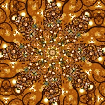 Seamless abstract square pattern. Symmetrical round pattern. Author's pattern Stock Illustration