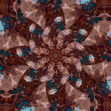 Seamless abstract square pattern. Symmetrical round pattern. Author's pattern Illustrazione stock