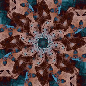 Seamless abstract square pattern. Symmetrical round pattern. Author's pattern Stock Illustration