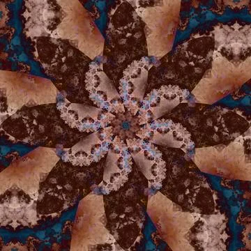 Seamless abstract square pattern. Symmetrical round pattern. Author's pattern Illustrazione stock