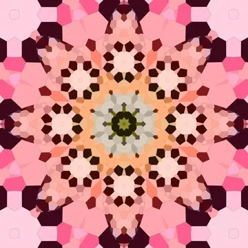 Seamless abstract square pattern. Symmetrical round pattern. Author's pattern Stock Illustration
