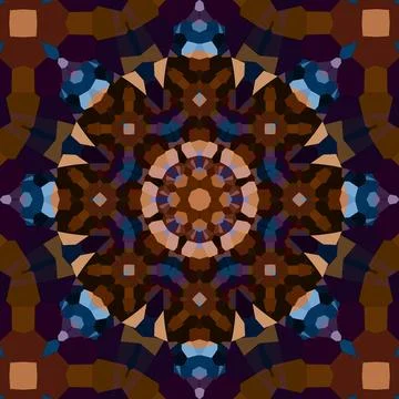 Seamless abstract square pattern. Symmetrical round pattern. Author's pattern Stock Illustration
