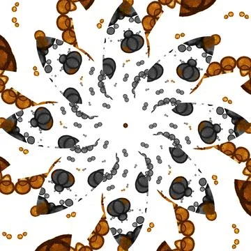 Seamless abstract square pattern. Symmetrical round pattern. Author's pattern Stock Illustration