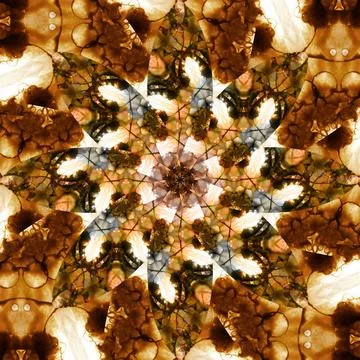Seamless abstract square pattern. Symmetrical round pattern. Author's pattern Stock Illustration