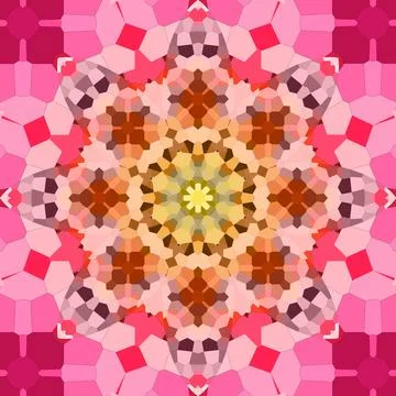 Seamless abstract square pattern. Symmetrical round pattern. Author's pattern Stock Illustration