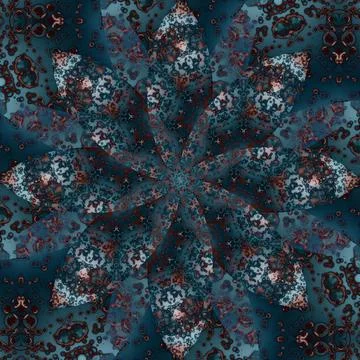 Seamless abstract square pattern. Symmetrical round pattern. Author's pattern Stock Illustration