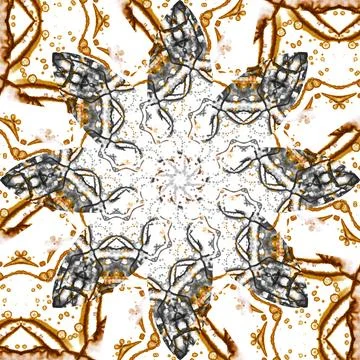Seamless abstract square pattern. Symmetrical round pattern. Author's pattern Stock Illustration