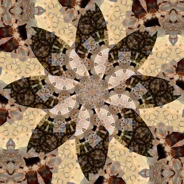 Seamless abstract square pattern. Symmetrical round pattern. Author's pattern Stock Illustration