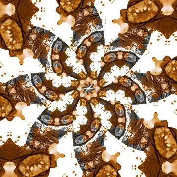 Seamless abstract square pattern. Symmetrical round pattern. Author's pattern Illustrazione stock