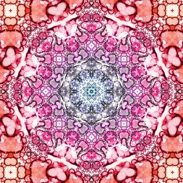Seamless abstract square pattern. Symmetrical round pattern. Author's pattern Stock Illustration