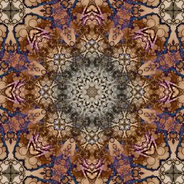 Seamless abstract square pattern. Symmetrical round pattern. Author's pattern Stock Illustration