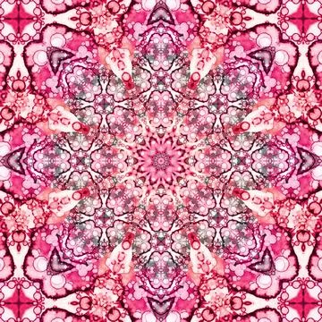 Seamless abstract square pattern. Symmetrical round pattern. Author's pattern Stock Illustration