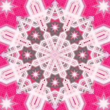 Seamless abstract square pattern. Symmetrical round pattern. Author's pattern Stock Illustration