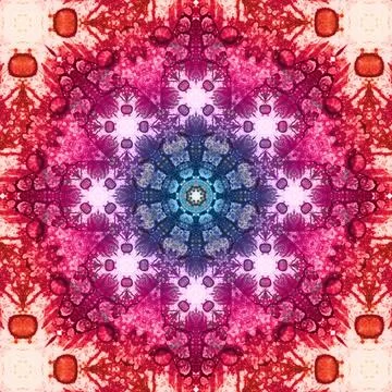 Seamless abstract square pattern. Symmetrical round pattern. Author's pattern Stock Illustration