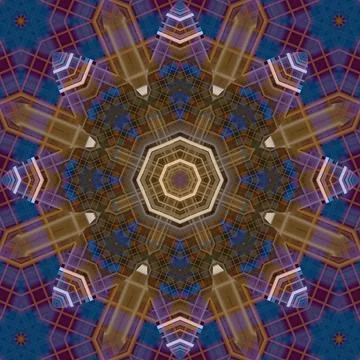 Seamless abstract square pattern. Symmetrical round pattern. Author's pattern Stock Illustration