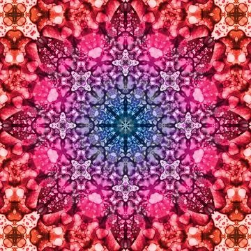 Seamless abstract square pattern. Symmetrical round pattern. Author's pattern Stock Illustration