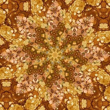Seamless abstract square pattern. Symmetrical round pattern. Author's pattern Stock Illustration