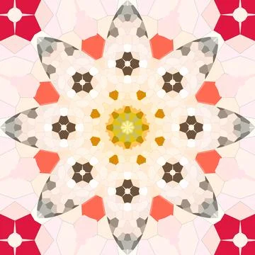 Seamless abstract square pattern. Symmetrical round pattern. Author's pattern Stock Illustration