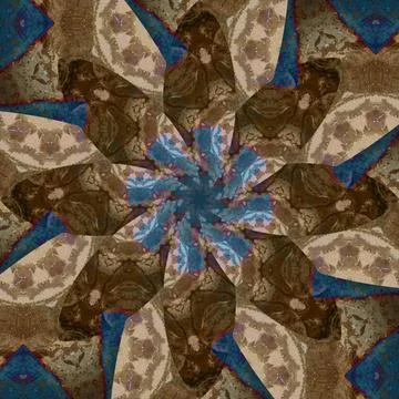 Seamless abstract square pattern. Symmetrical round pattern. Author's pattern Stock Illustration