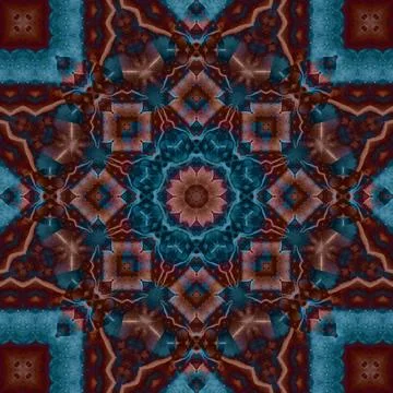 Seamless abstract square pattern. Symmetrical round pattern. Author's pattern Stock Illustration