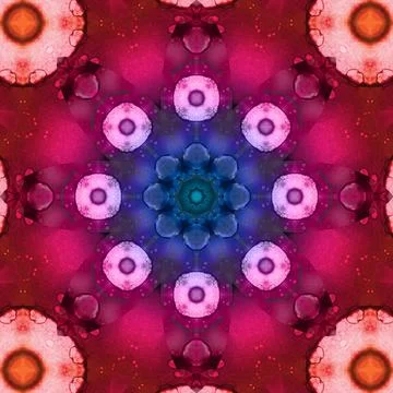 Seamless abstract square pattern. Symmetrical round pattern. Author's pattern Stock Illustration