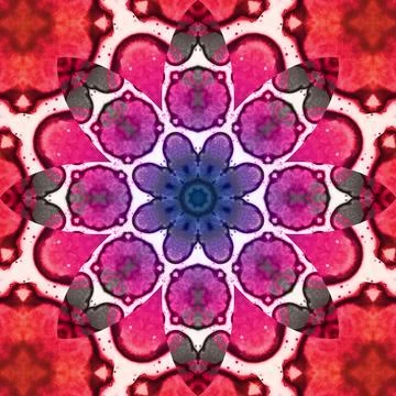 Seamless abstract square pattern. Symmetrical round pattern. Author's pattern Stock Illustration